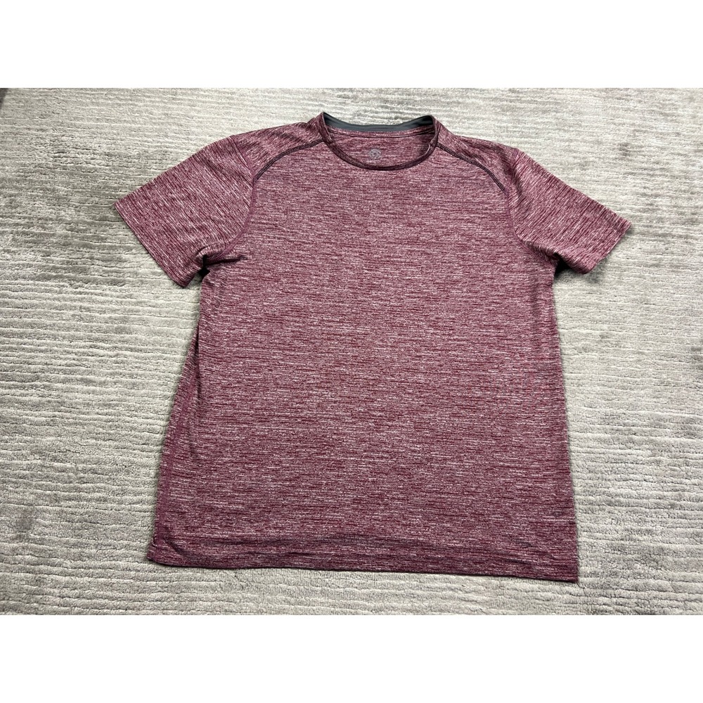 Champion T-Shirt Mens M Maroon Duo Dry Performance Heathered Active Short Sleeve